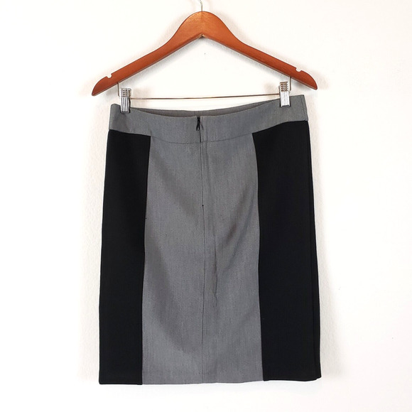 Rampage Womens Juniors SIZE 9 Gray Black Colorblock Pencil Fitted Skirt Work - Picture 3 of 7
